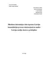 Referāts 'Mūsdienu informācijas vides izpratne: Latvijas komunikācijas procesu raksturojum', 1.