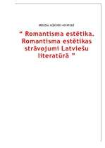 Referāts 'Romantisma estētika', 1.