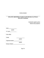 Referāts 'Finanšu ministrijas loma un funkcijas Latvijas finanšu sistēmā', 1.