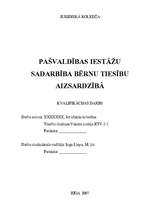 Referāts 'Pašvaldības iestāžu sadarbība bērnu tiesību aizsardzībā', 1.