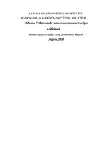 Referāts 'Miltona Frīdmena devums ekonomiskās teorijas veidošanā', 1.