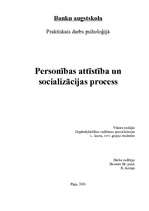 Referāts 'Personības attīstība un socializācijas process', 1.