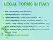 Prezentācija 'Legal Forms in Italy', 5.