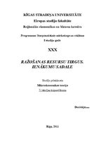 Konspekts 'Ražošanas resursu tirgus. Ienākumu sadale', 1.