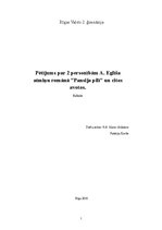 Referāts 'Pētījums par divām personībām Anšlava Eglīša atmiņu romānā "Pansija pil', 1.