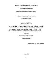Konspekts 'Vadīšanas funkcijas. Plānošanas būtība. Stratēģiskā plānošana', 1.