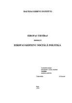 Referāts 'Eiropas Kopienas sociālā politika', 1.