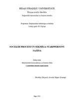 Konspekts 'Sociālie procesi un sekmīga starppersonu saziņa', 1.