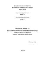 Konspekts 'Potenciometriskā oksidimetriskā dzelzs (II) titrēšana ūdens šķīdumā', 1.