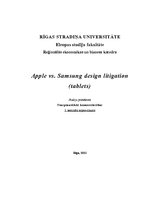 Konspekts 'Tiesvedības analīze. Apple vs. Samsung Design Litigation (tablets)', 1.