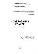Prakses atskaite 'Novērošanas prakse vispārīgajā pedagoģijā', 1.