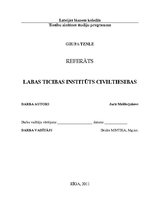 Referāts 'Labas ticības institūts civiltiesībās', 1.