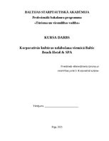 Referāts 'Korporatīvās kultūras uzlabošana viesnīcā Baltic Beach Hotel & SPA', 1.