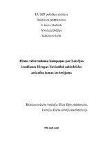 Diplomdarbs 'Pirms referenduma kampaņas par Latvijas iestāšanos Eiropas Savienībā sabiedrisko', 1.