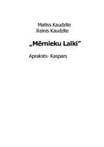 Konspekts 'Kaspara tēls brāļu Kaudzīšu romānā "Mērnieku laiki"', 1.