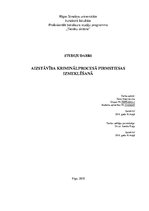 Referāts 'Aizstāvība kriminālprocesā pirmstiesas izmeklēšanā', 1.
