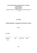 Eseja 'Pedagoga tālākizglītība - pedagoģiskā procesa pilnveides nosacījums', 1.
