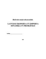 Referāts 'Latvijas eksporta un importa dinamika un problēmas', 1.