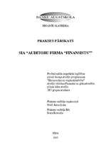 Prakses atskaite 'Prakses pārskats - SIA "Auditoru firma "Finansists""', 1.