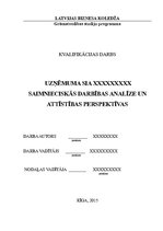 Diplomdarbs 'Uzņēmuma SIA "X" saimnieciskās darbības analīze un attīstības perspektīvas', 1.