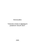 Biznesa plāns 'Tiešsaistes veikals ar ilgtspējīgiem produktiem “EcoLife Store”', 1.