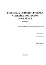 Referāts 'Personīgā un institucionālā atbildība korupcijas novēršanā', 1.