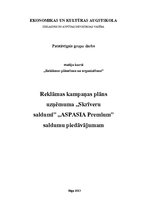 Referāts 'Reklāmas kampaņas plāns', 1.