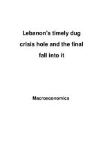 Referāts 'Lebanon’s timely dug crisis hole and the final fall into it', 1.