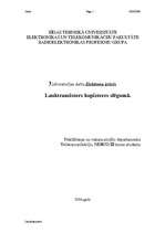 Konspekts 'Lauktranzistors kopizteces slēgumā', 1.