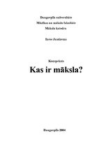 Konspekts 'Kas ir māksla?', 1.