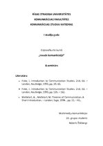 Konspekts 'Masu komunikācija, semiotika, empīrisms', 1.