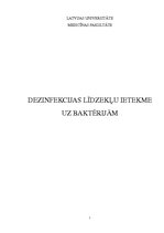 Referāts 'Dezinfekcijas līdzekļu ietekme uz baktērijām', 1.