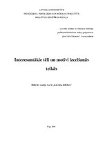 Referāts 'Interesantākie tēli un motīvi izcelšanās teikās', 1.