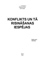 Konspekts 'Konflikts un tā risināšanas iespējas', 1.