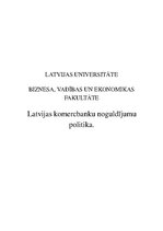 Referāts 'Latvijas komercbanku noguldījumu politika', 1.