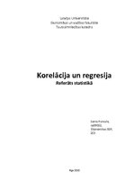 Referāts 'Korelācija un regresija', 1.