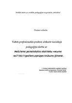 Prakses atskaite 'Skolnieku (7-11 gadi) aprūpes trūkums ģimenē', 1.