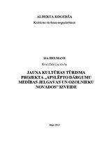 Referāts 'Jauna kultūras tūrisma projekta "Apslēpto dārgumu medības Jelgavas un Ozolnieku ', 1.