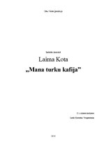 Referāts 'Laima Kota "Mana turku kafija"', 1.