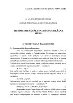 Referāts 'Titrimetriskā sāls satura noteikšana sierā', 1.