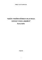 Referāts 'Krāsu nozīme R.Blaumaņa novelē "Purva bridējs"', 1.