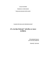 Eseja 'A/s "Latvijas Balzams" attiecības ar masu medijiem', 1.