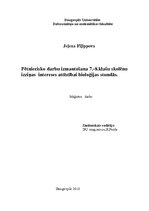Diplomdarbs 'Pētniecisko darbu izmantošana 7. - 8.klašu skolēnu izziņas intereses attīstībai ', 1.