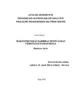 Diplomdarbs 'Mākslinieciskās darbības motivācijas veidošanās pamatskolā', 1.