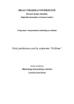 Konspekts 'Tiešās pārdošanas analīze uzņēmumā "Oriflame"', 1.