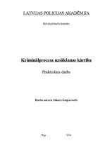 Referāts 'Kriminālprocesa uzsākšanas kārtība', 1.