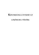 Referāts 'Kontrolinga ietekme uz uzņēmuma vērtību', 1.