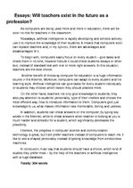 Eseja 'Will Teachers Exist in the Future as a Profession?', 1.