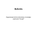 Referāts 'Organizācijas kultūra informāciju tehnoloģiju uzņēmumā "Google"', 1.