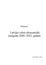Prezentācija 'Latvijas ekonomiskā izaugsme no 2000. līdz 2012.gadam', 1.